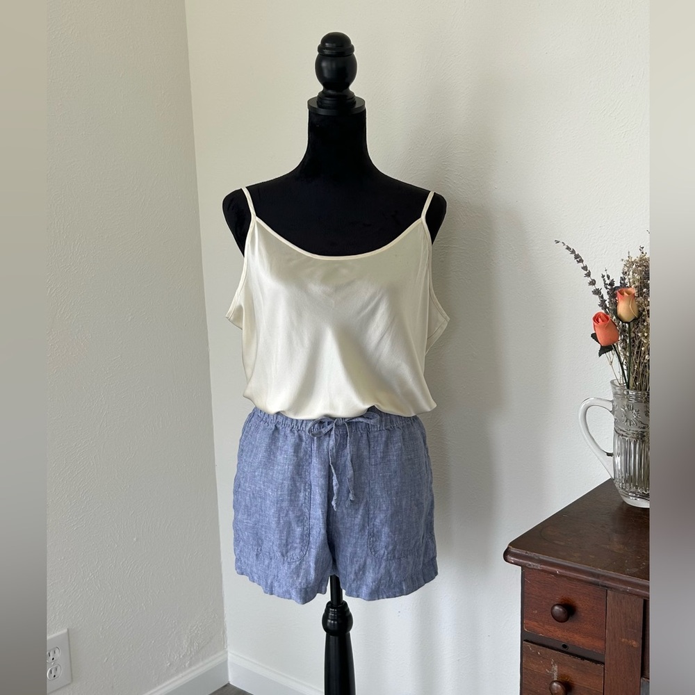 C&C California Blue Chambray Linen Shorts